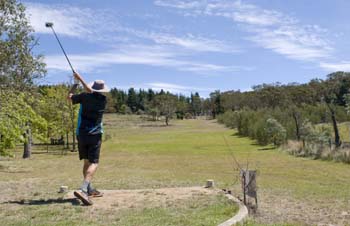 On the tee at Saddle Up Saddle Up